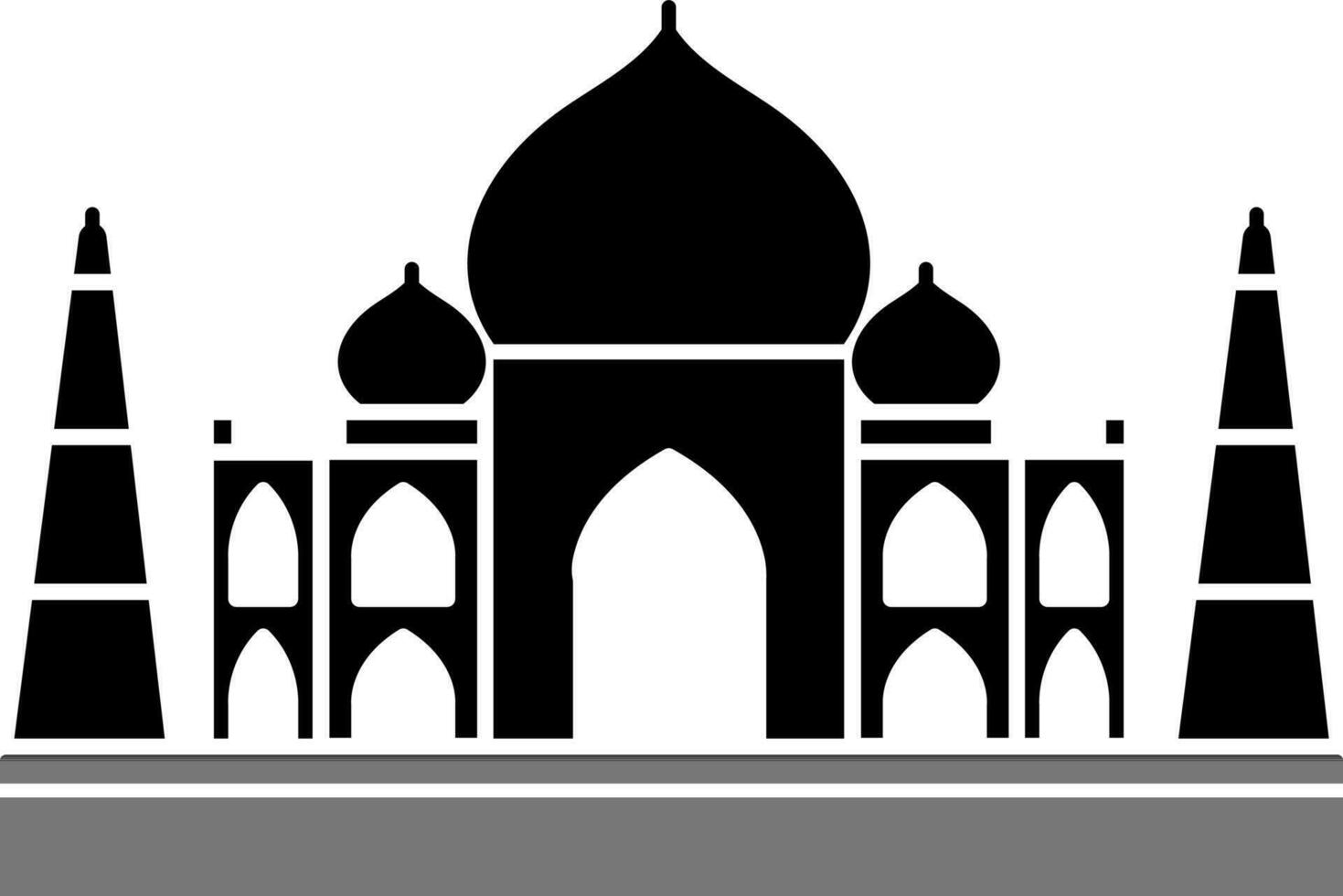 Illustration of Taj Mahal glyph icon. vector