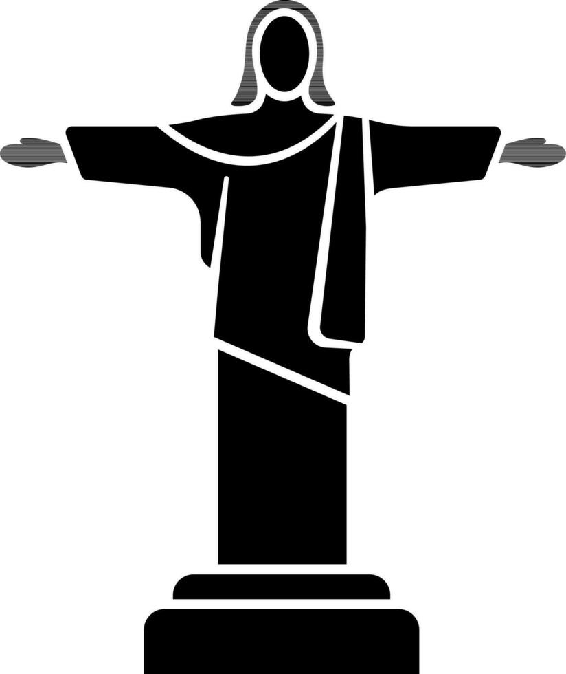 Illustration of Christ the Redeemer glyph icon. vector