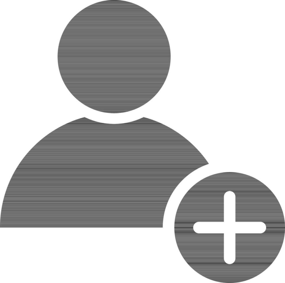 Illustration of add friend glyph icon. vector