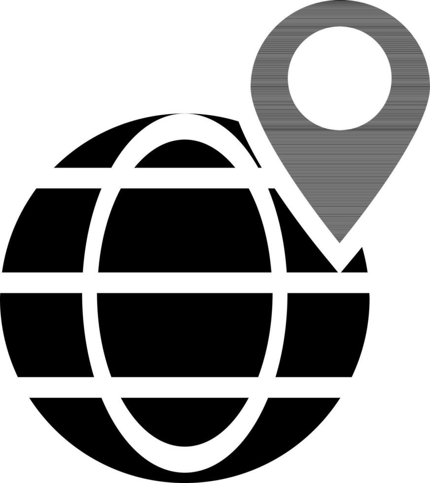 Global planet location pointer icon. vector