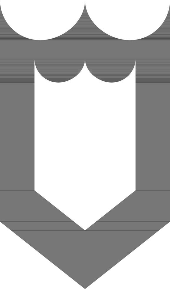 Security or shield icon in black and white color. vector
