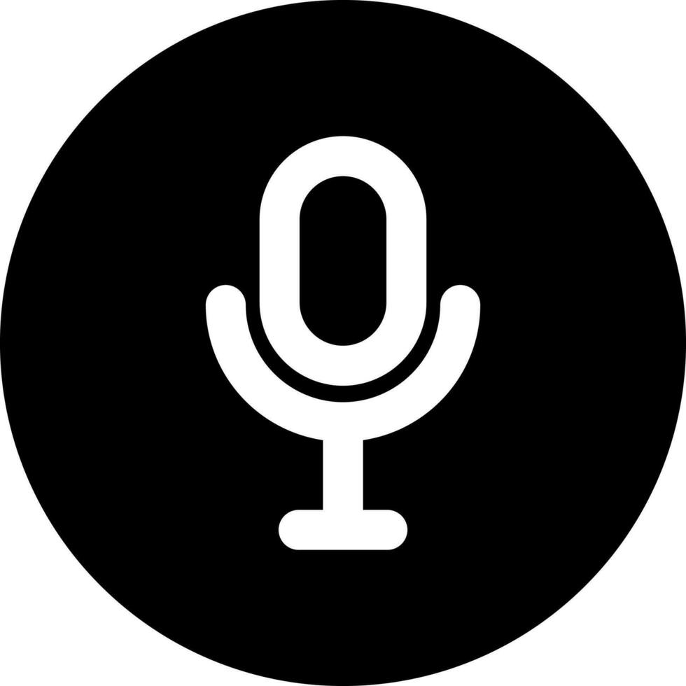negro y blanco micrófono icono o símbolo. vector