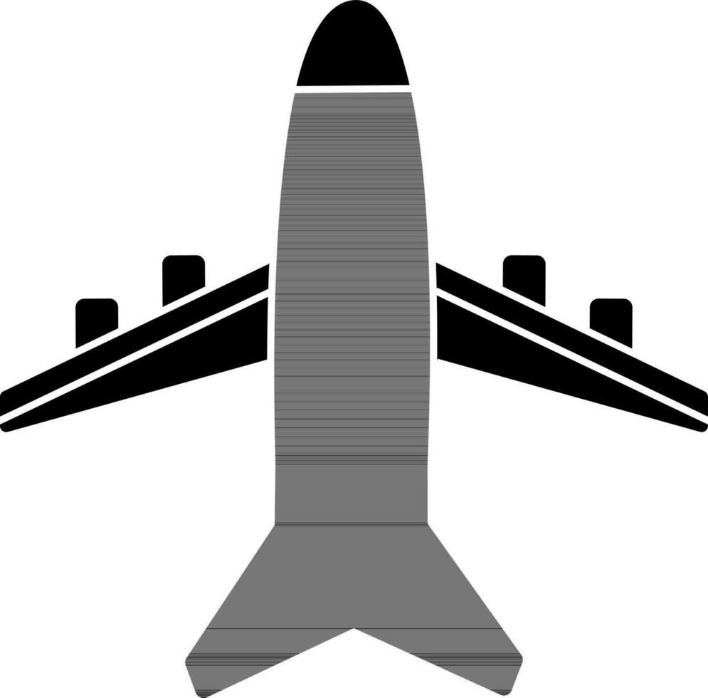 Airplane icon in black and white color. vector