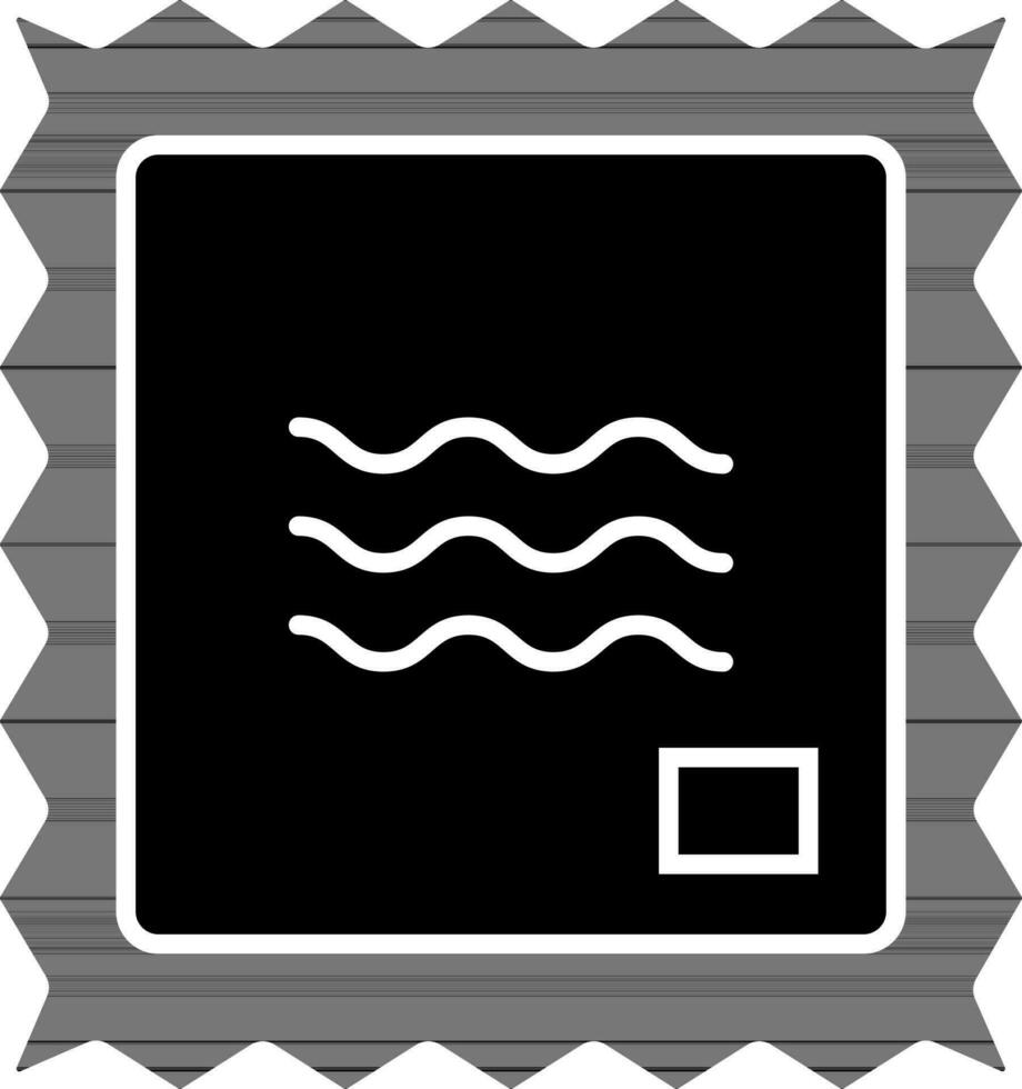 black and white stamp paper icon or symbol. vector