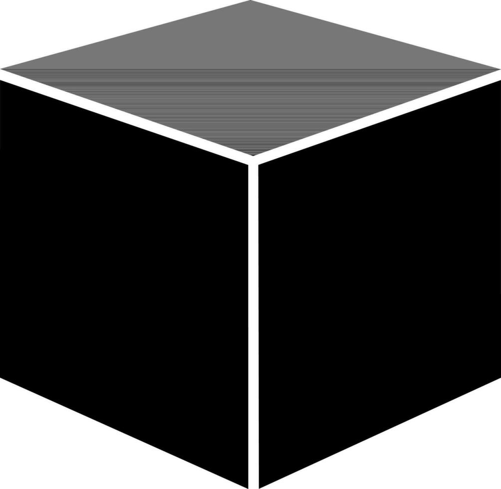 Delivery box icon in black and white color. vector
