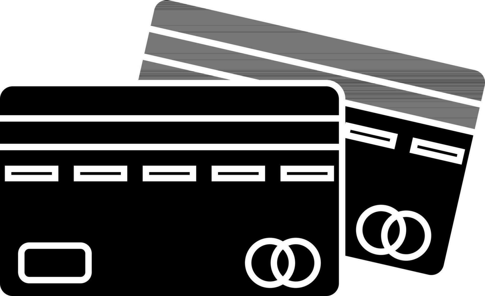 black and white credit or debit card icon in flat style. vector