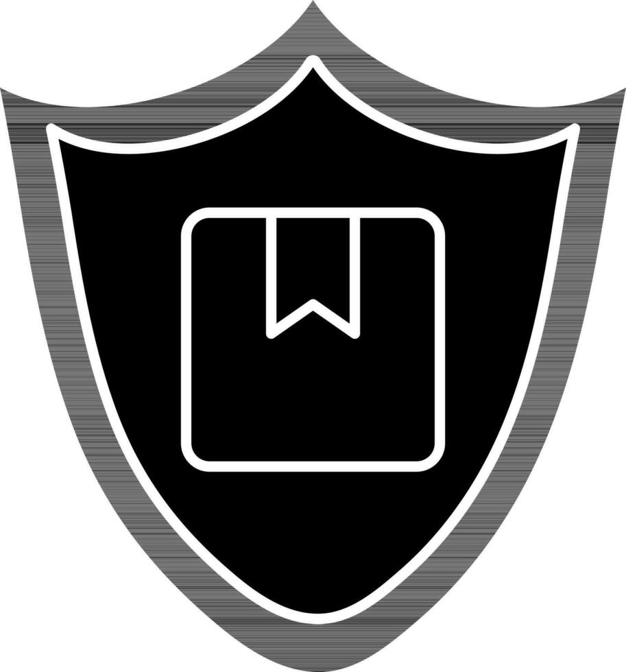 Secure delivery icon in black and white color. vector