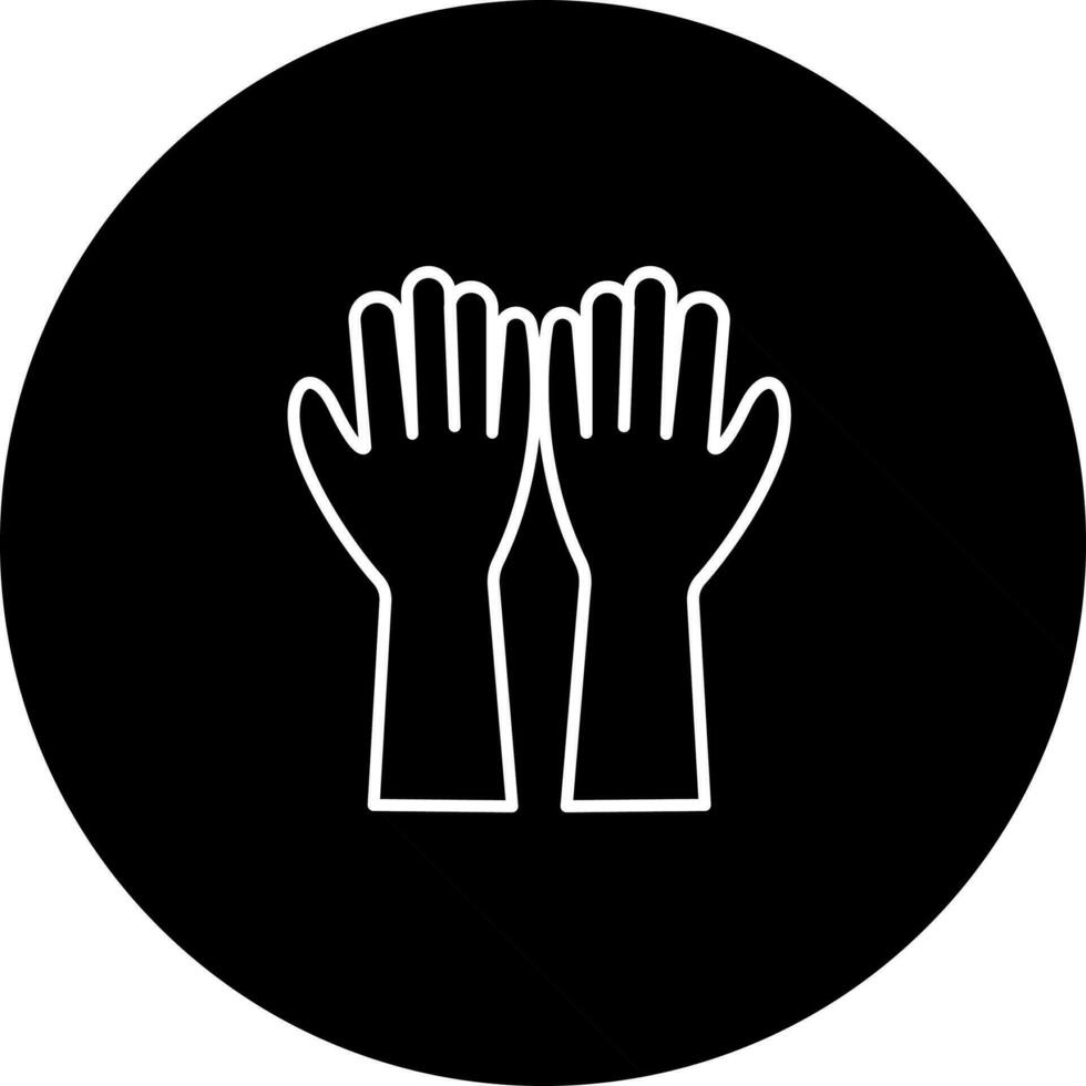 Muslim Prayer Hand Icon In black and white Color. vector