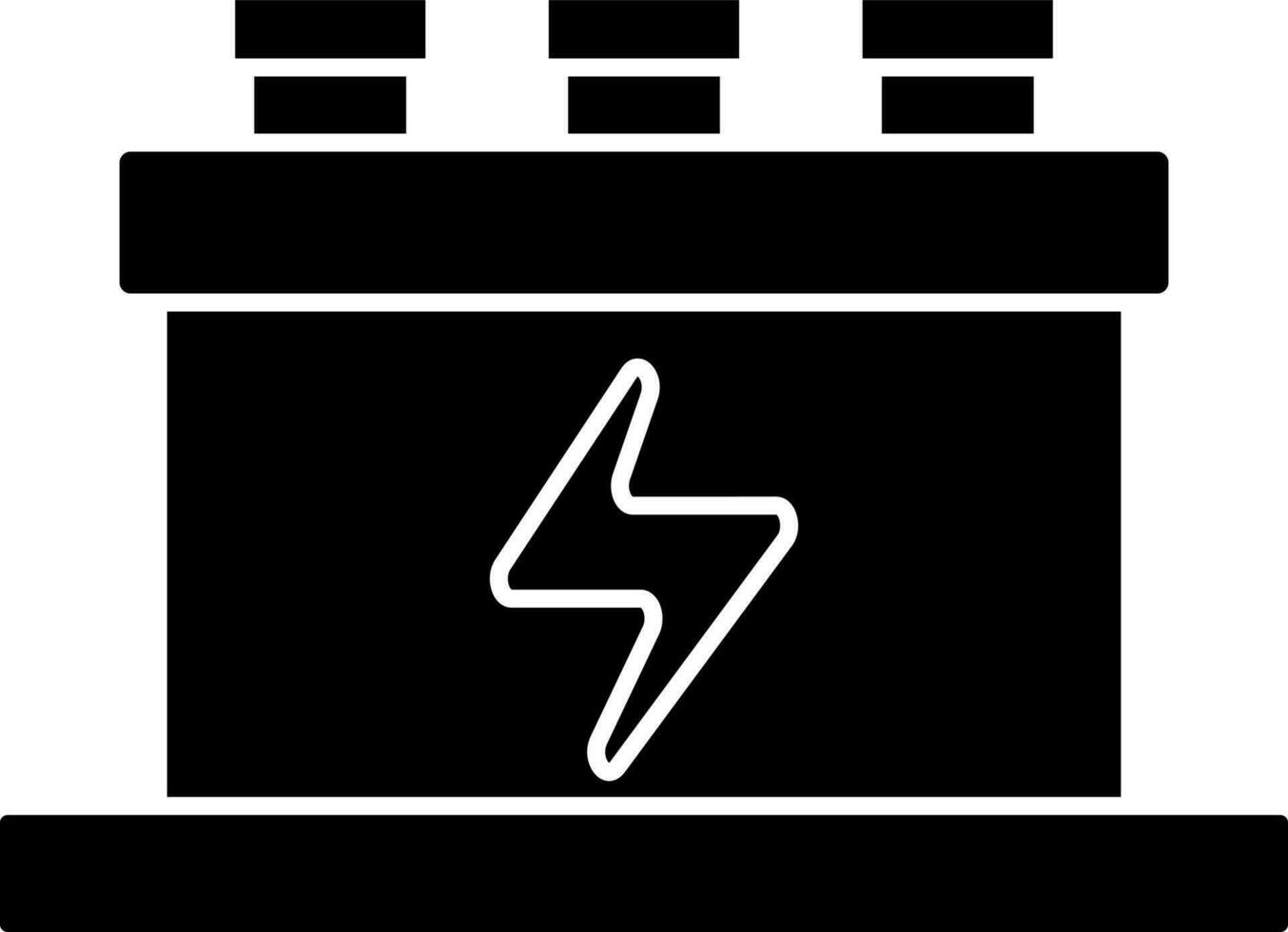 Inverter Battery Icon In black and white Color. vector