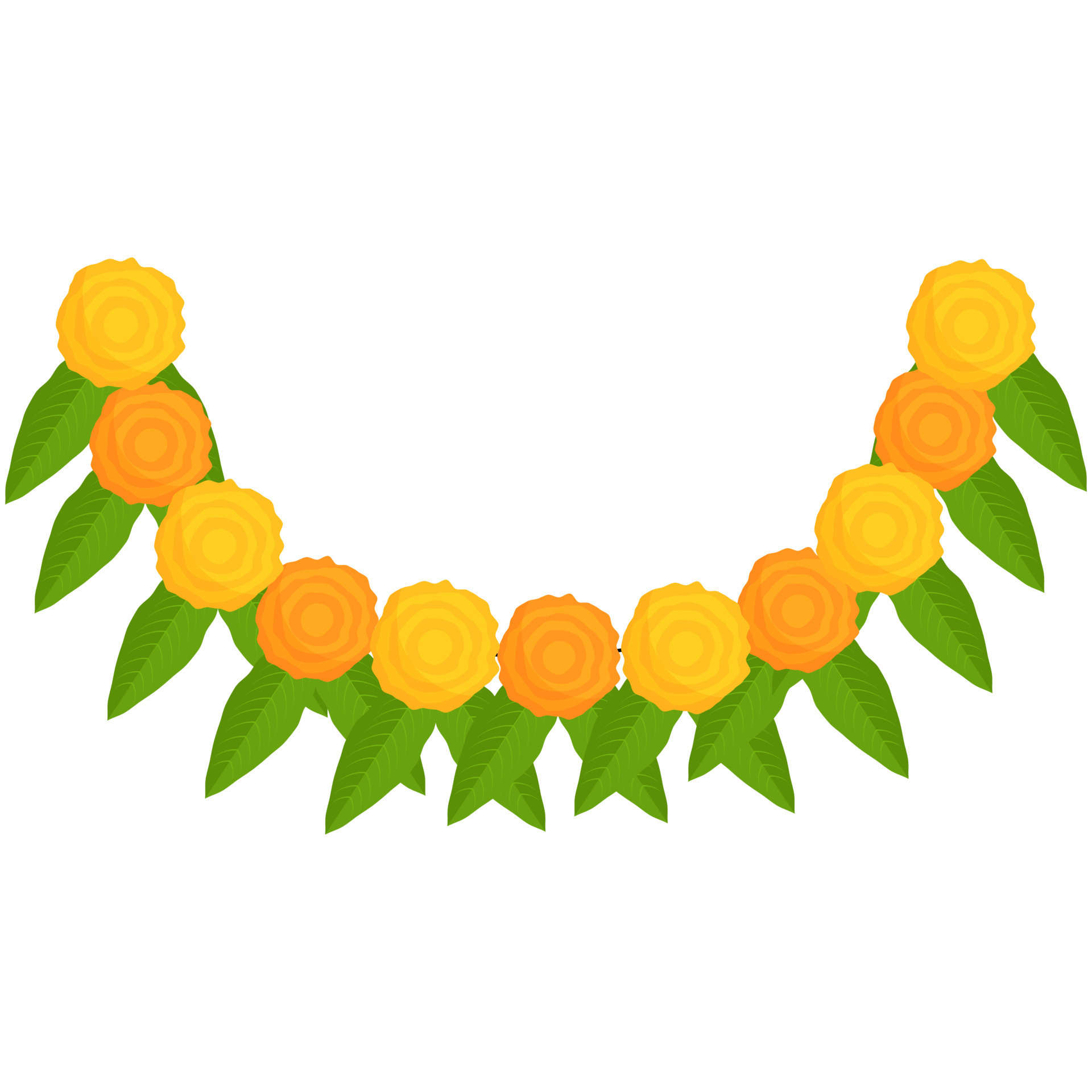 Traditional Flower Garland Toran In Yellow And Green Color. 24471501