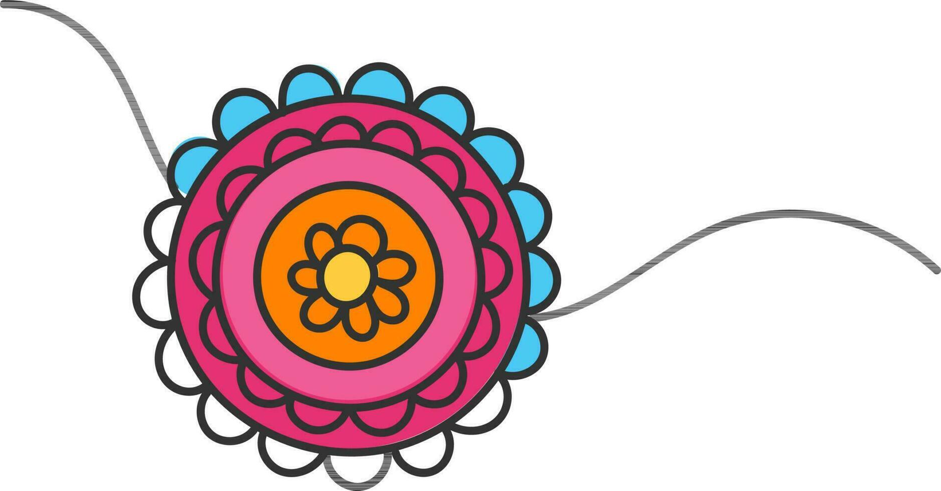 Colorful Rakhi Wristband Element In Flat Style. vector
