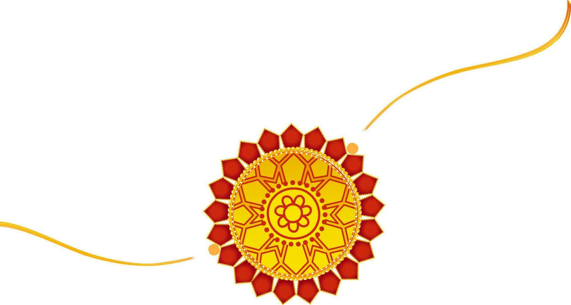 hermosa floral rakhi pulsera elemento en amarillo y rojo color. vector