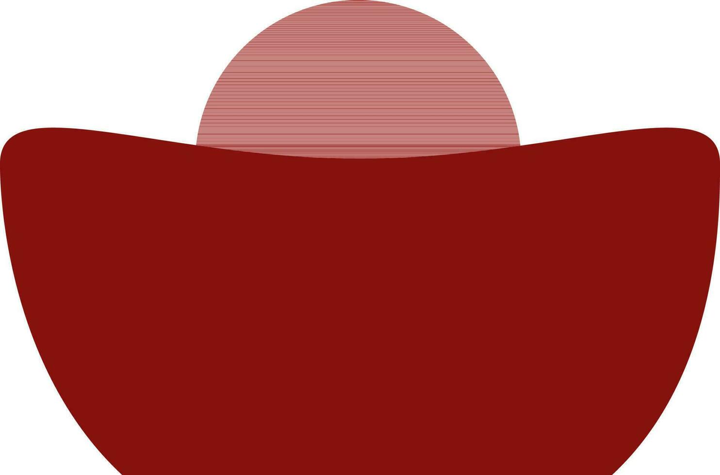 Flat Style Chinese Ingot Yuanbao Element In Red Color. vector