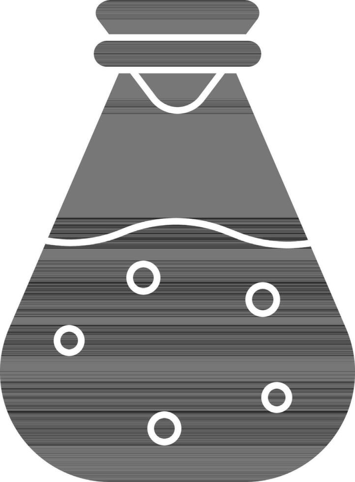 poción botella icono en negro y blanco color. vector