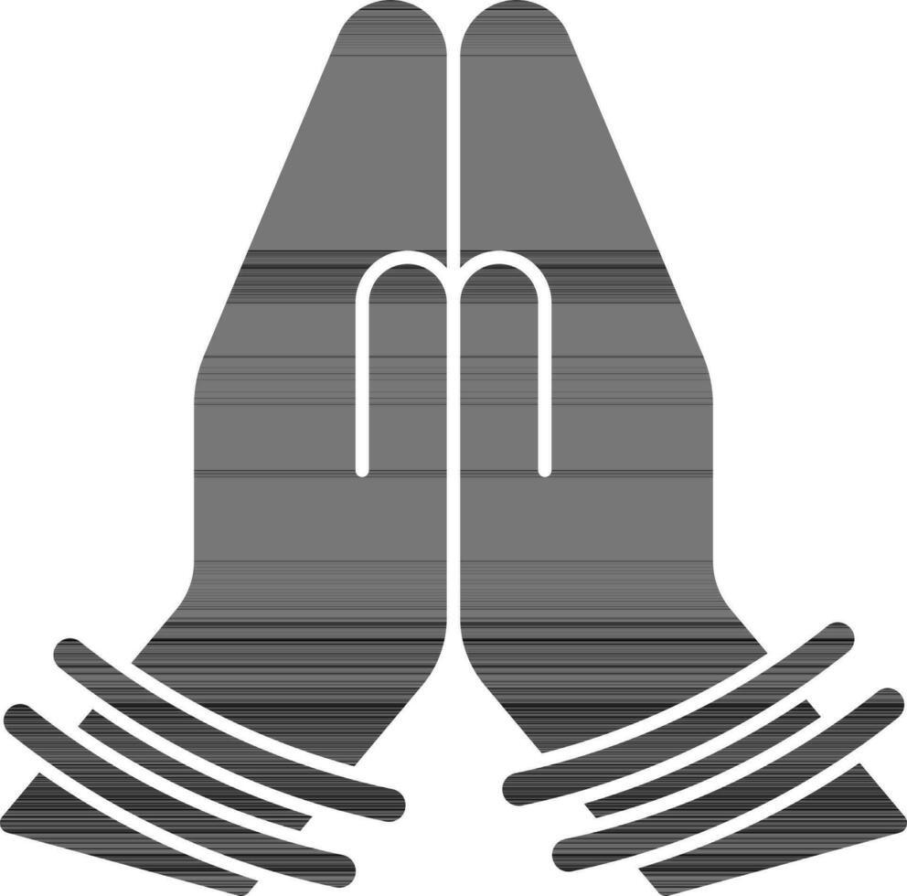 Namaste Hands Icon In Flat Style. vector