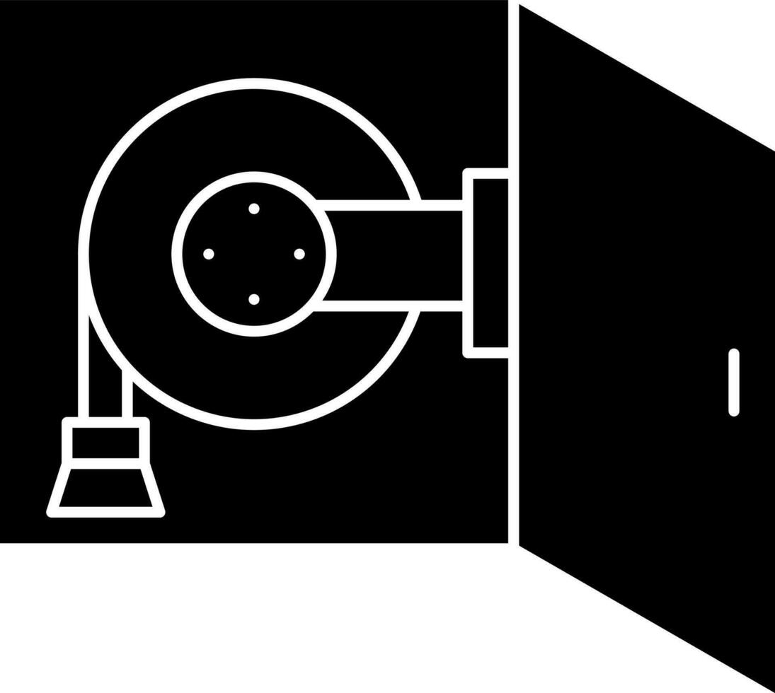 Fire Hose Cabinet Icon In black and white Color. vector