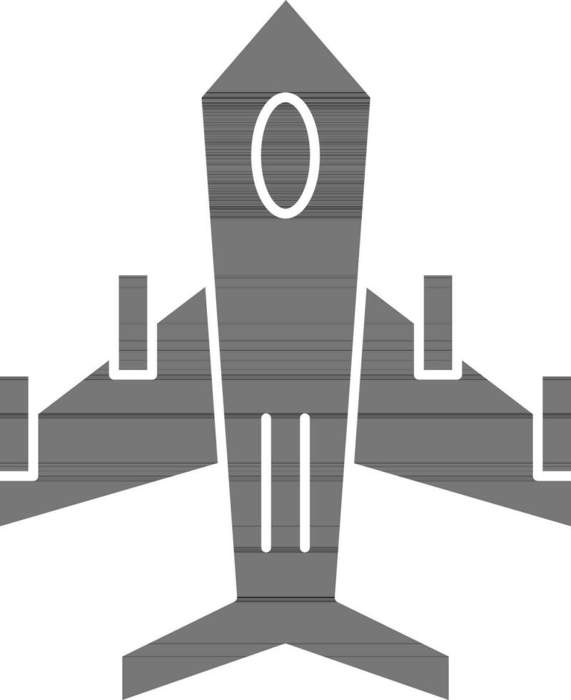 Fighter Jet Icon In black and white Color. vector
