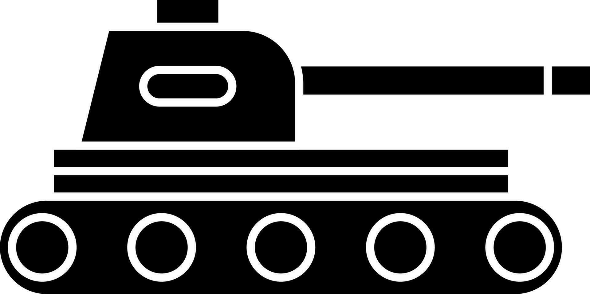 Military Tank Icon In black and white Color. vector