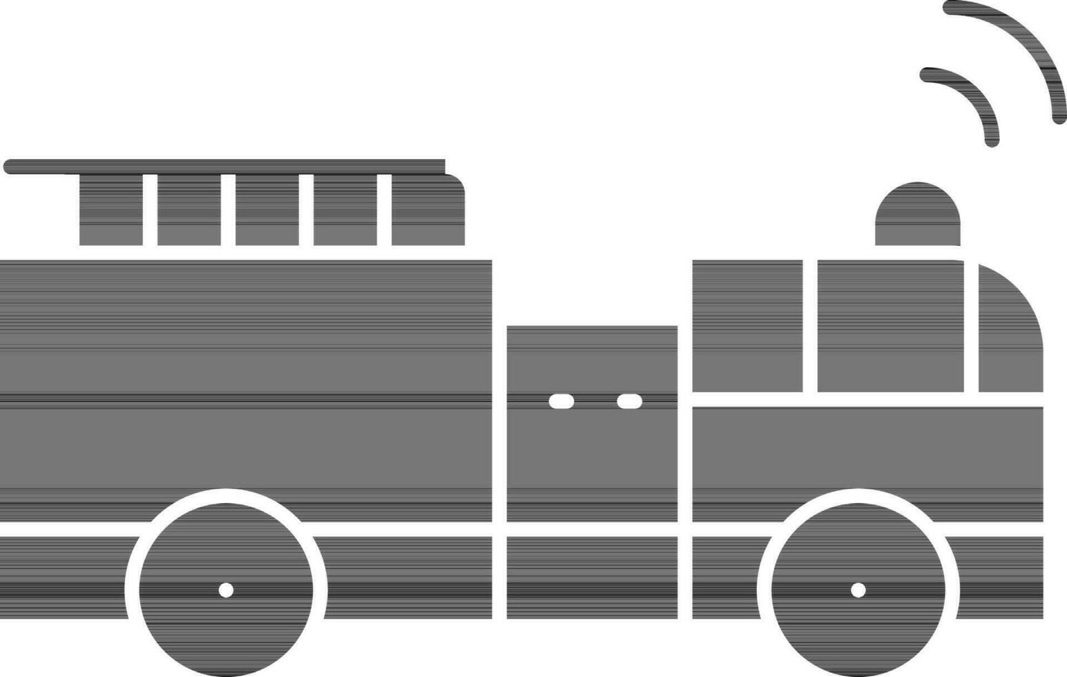 Fire Truck Icon In black and white Color. vector