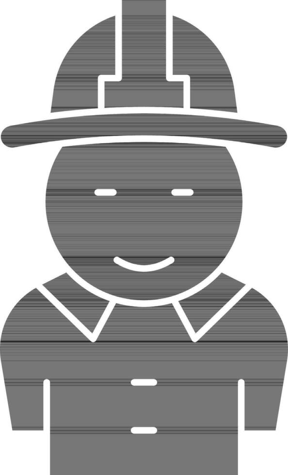 bombero icono en negro y blanco color. vector