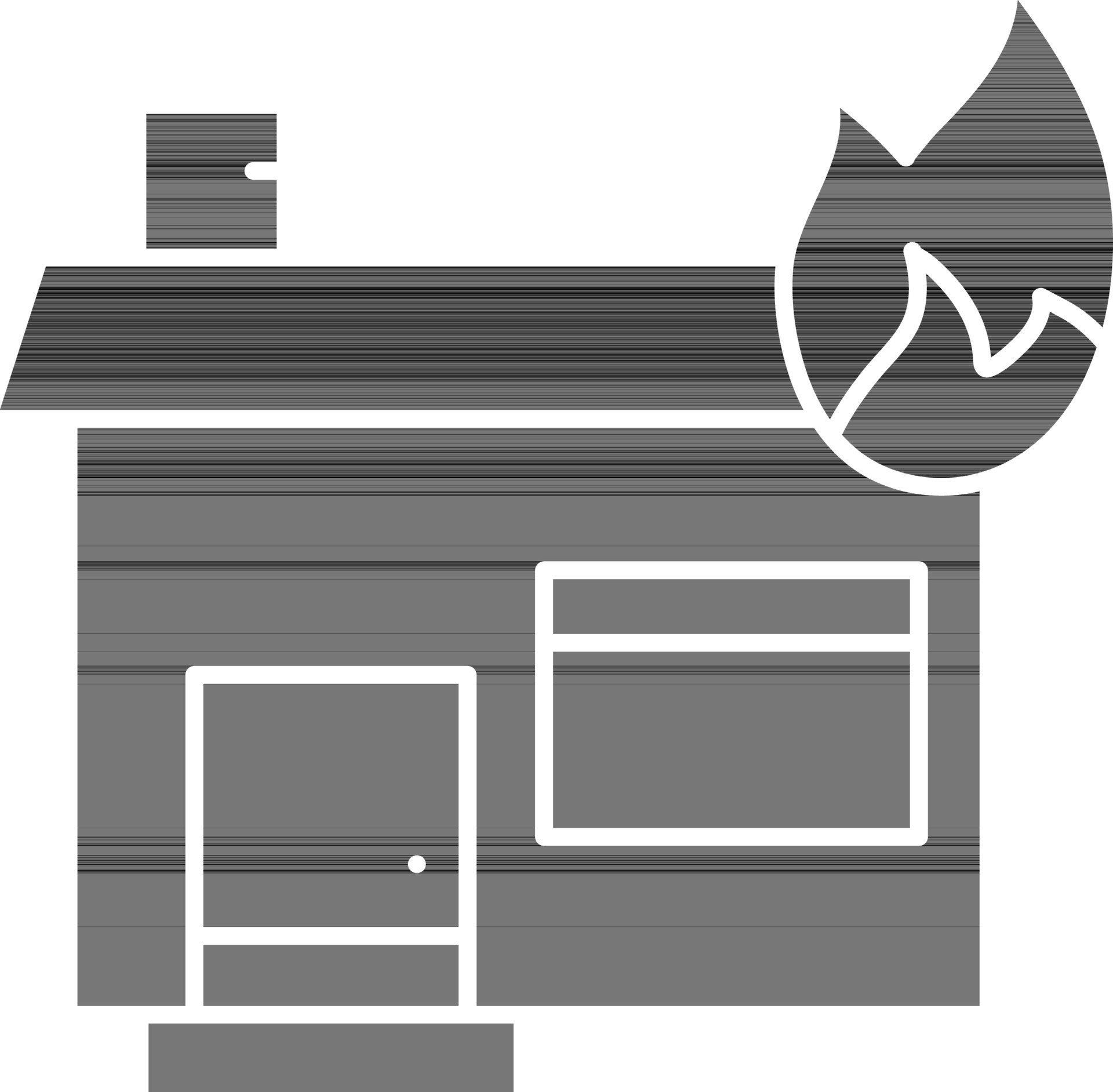 Burning House Icon In black and white Color. 24471609 Vector Art at
