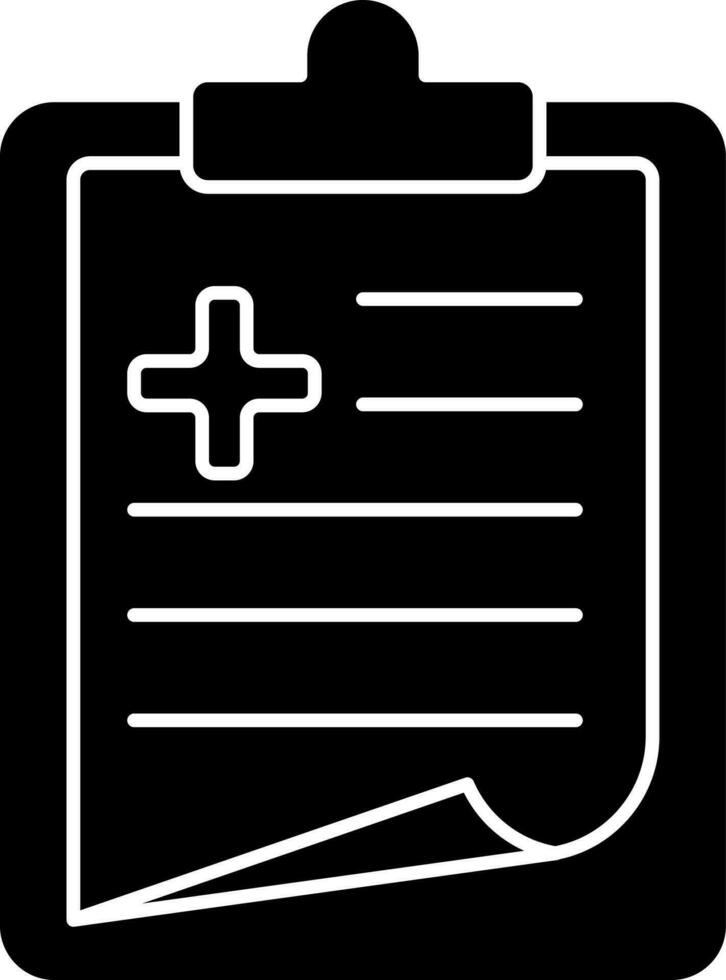 Medical Report Icon In black and white Color. vector