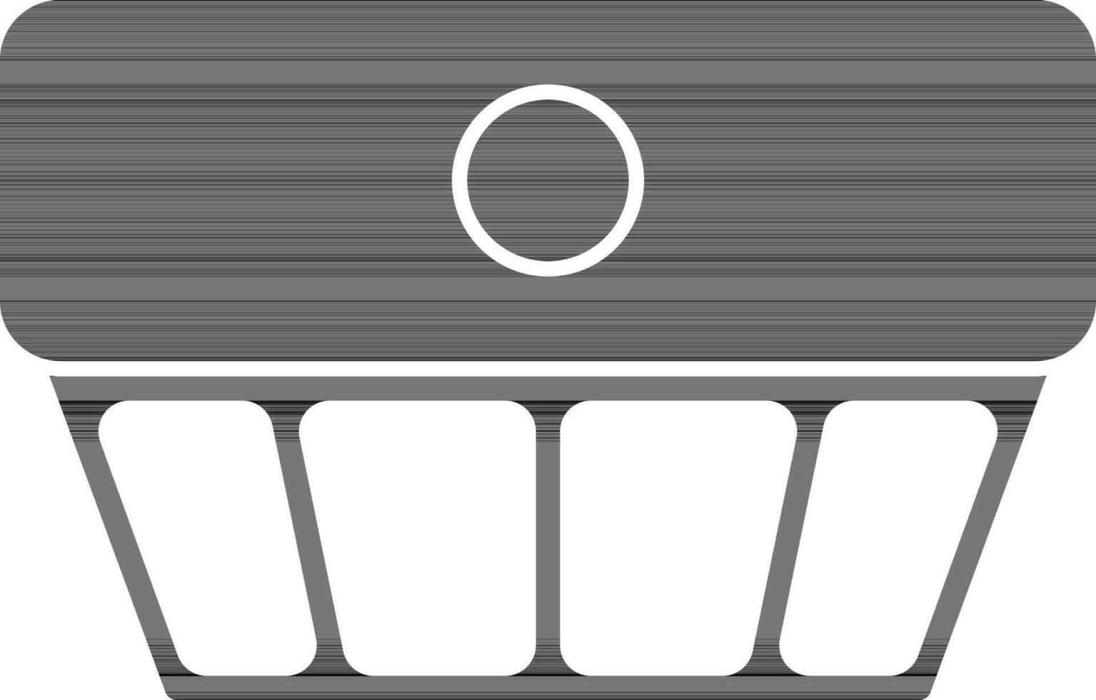 Smoke Detector Icon In black and white Color. vector