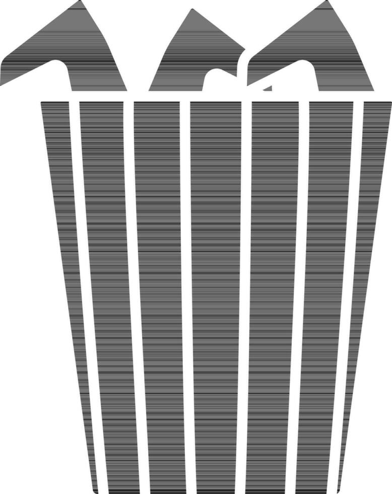 Bucket Of Chicken Wings Icon In Glyph Style. vector