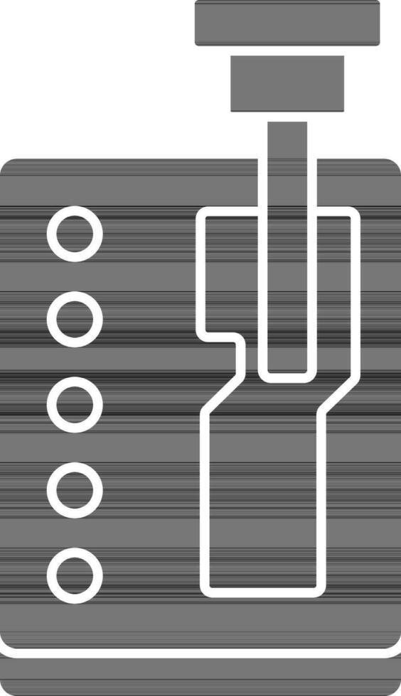 Black And White Automatic Transmission Icon Or Symbol. vector