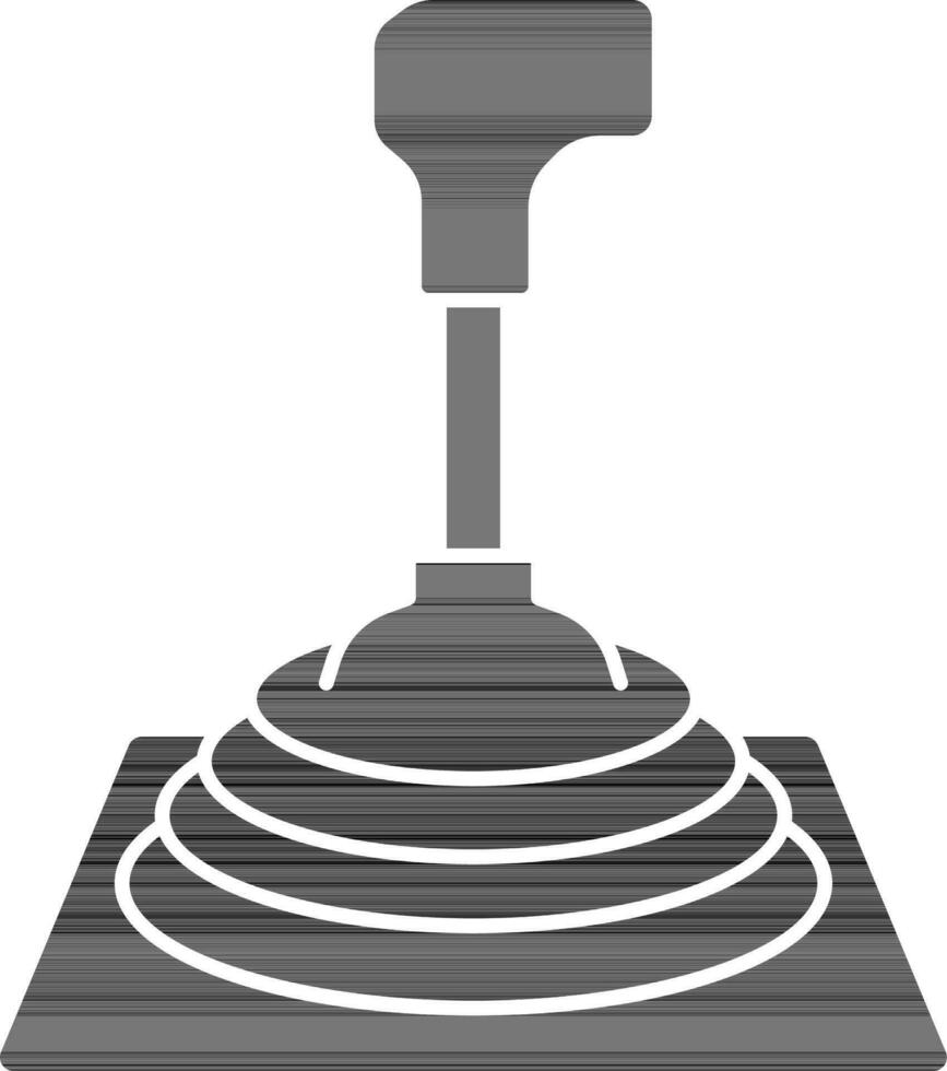 Isolated Manual Gear Stick Icon In black and white Color. vector