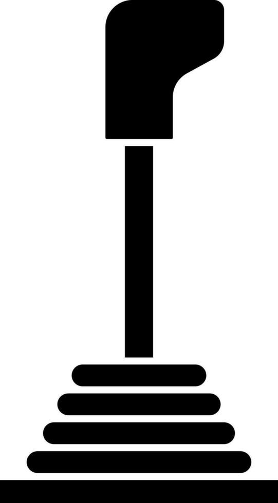negro y blanco engranaje palo icono o símbolo. vector
