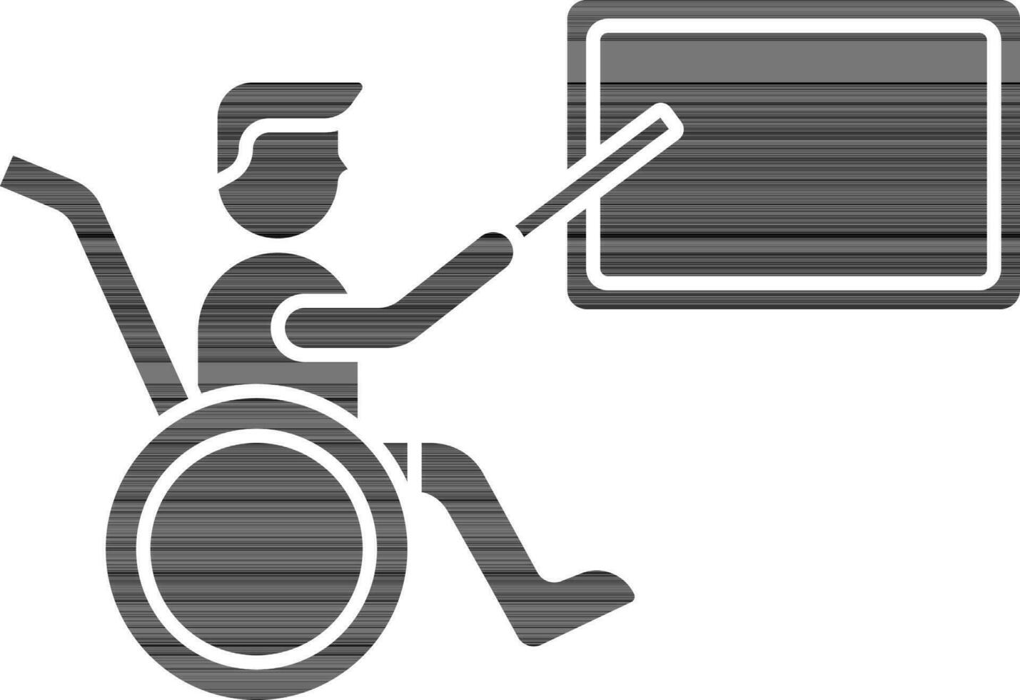 Disabled Teacher Icon In black and white Color. vector