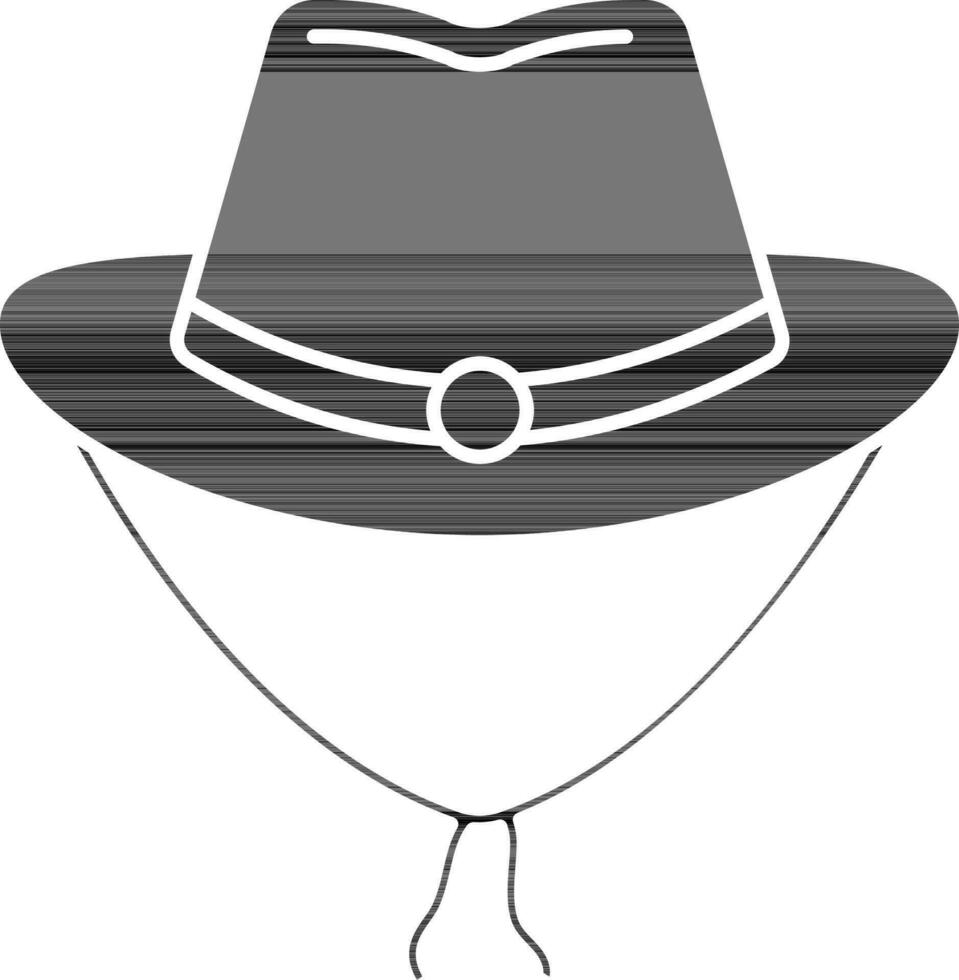 Isolated Glyph Top Hat Icon in Flat Style. vector