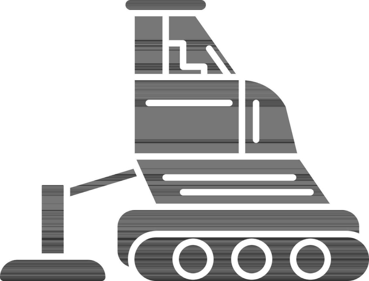 Asphalt Paver Icon Or Symbol In Glyph Style. vector