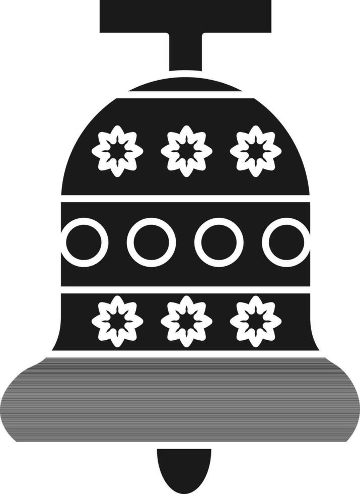 Jingle Bell Icon In Black And White Color. vector