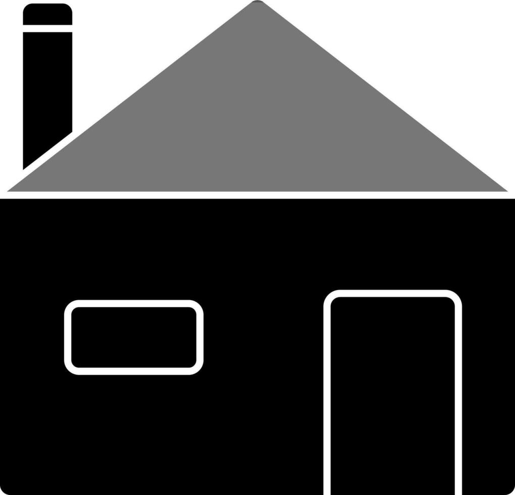 aislado hogar icono en negro y blanco color. vector