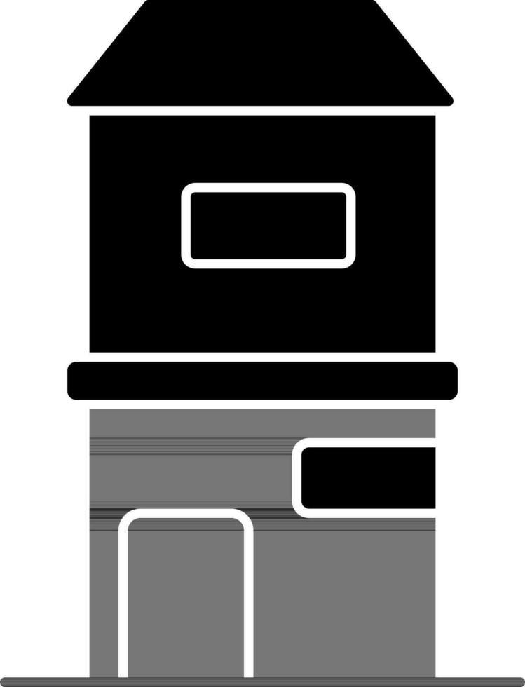 black and white Color Home Or Building Icon. vector
