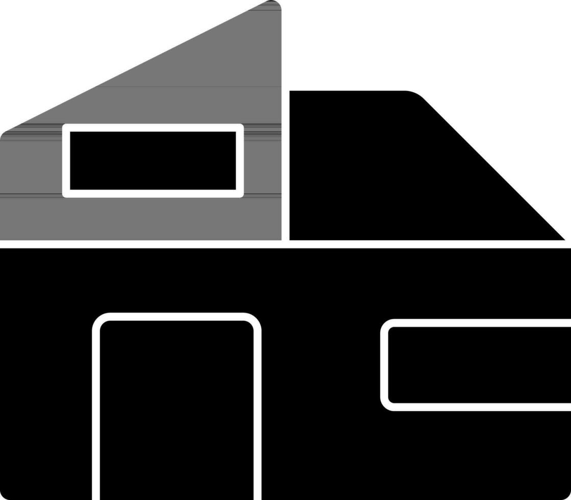 Isolated Home Icon In black and white Color. vector
