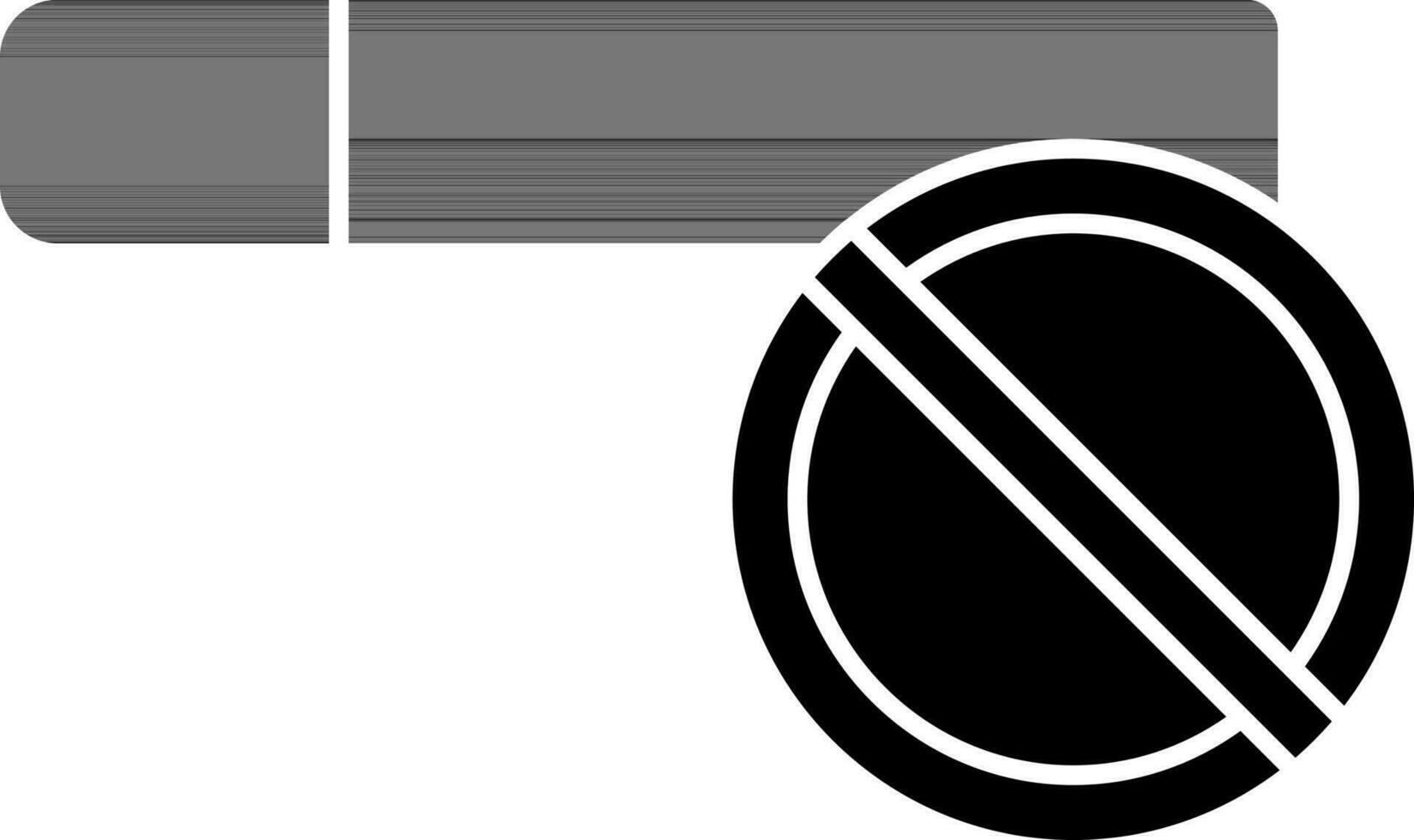 Black And White No Smoking Icon Or Symbol. vector