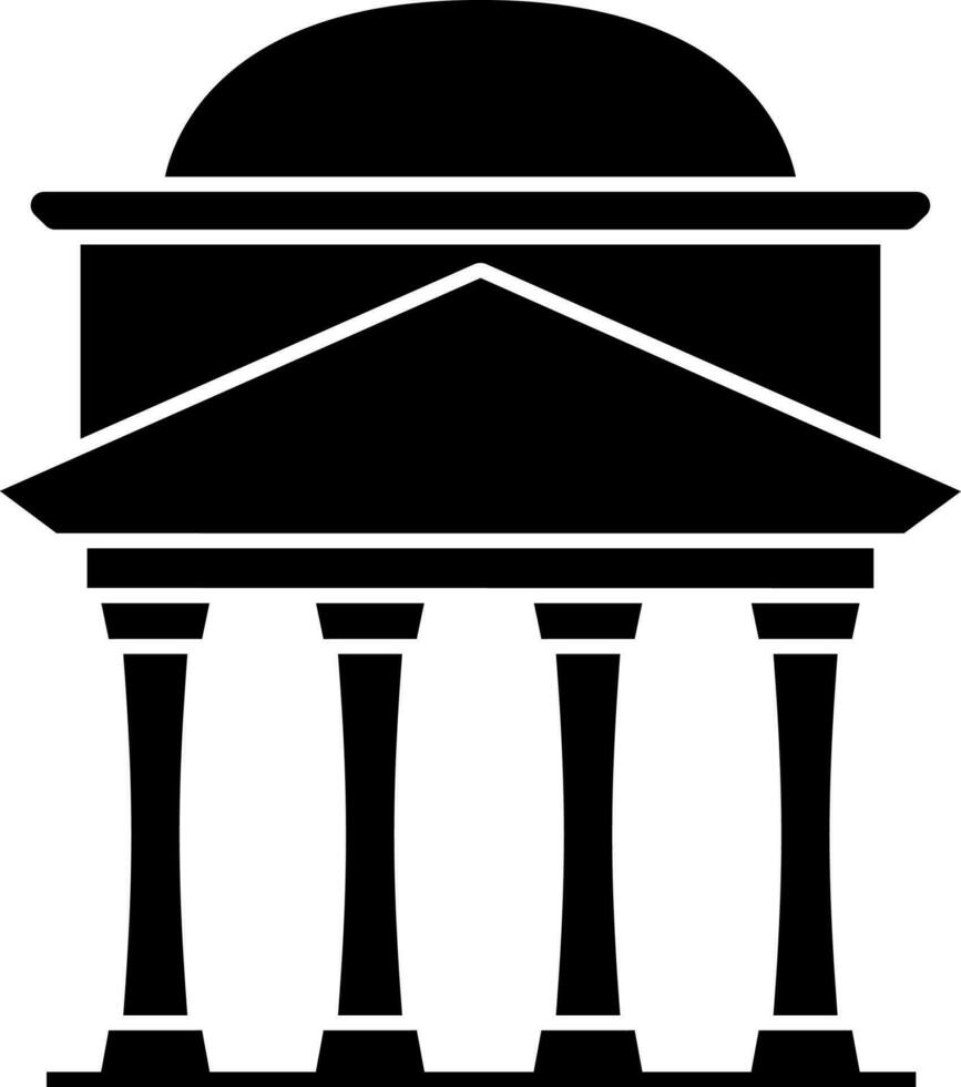 Flat Style Patheon Icon In black and white Color. vector