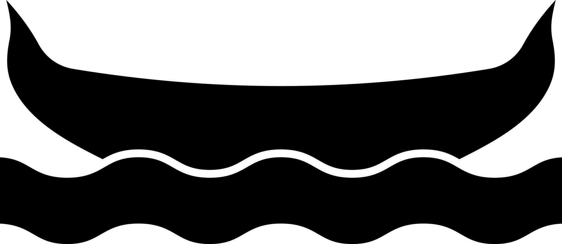 Gondola On Wave Icon In Black Color. vector