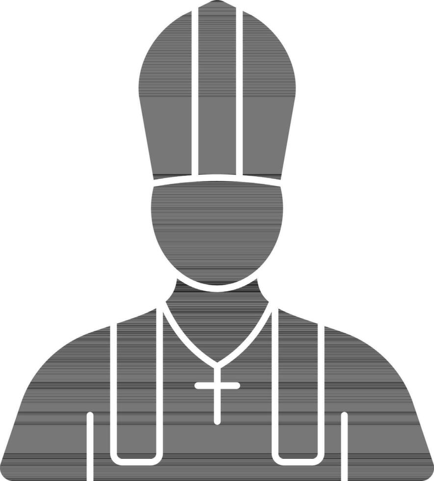 Faceless Pope Cartoon Glyph Icon. vector
