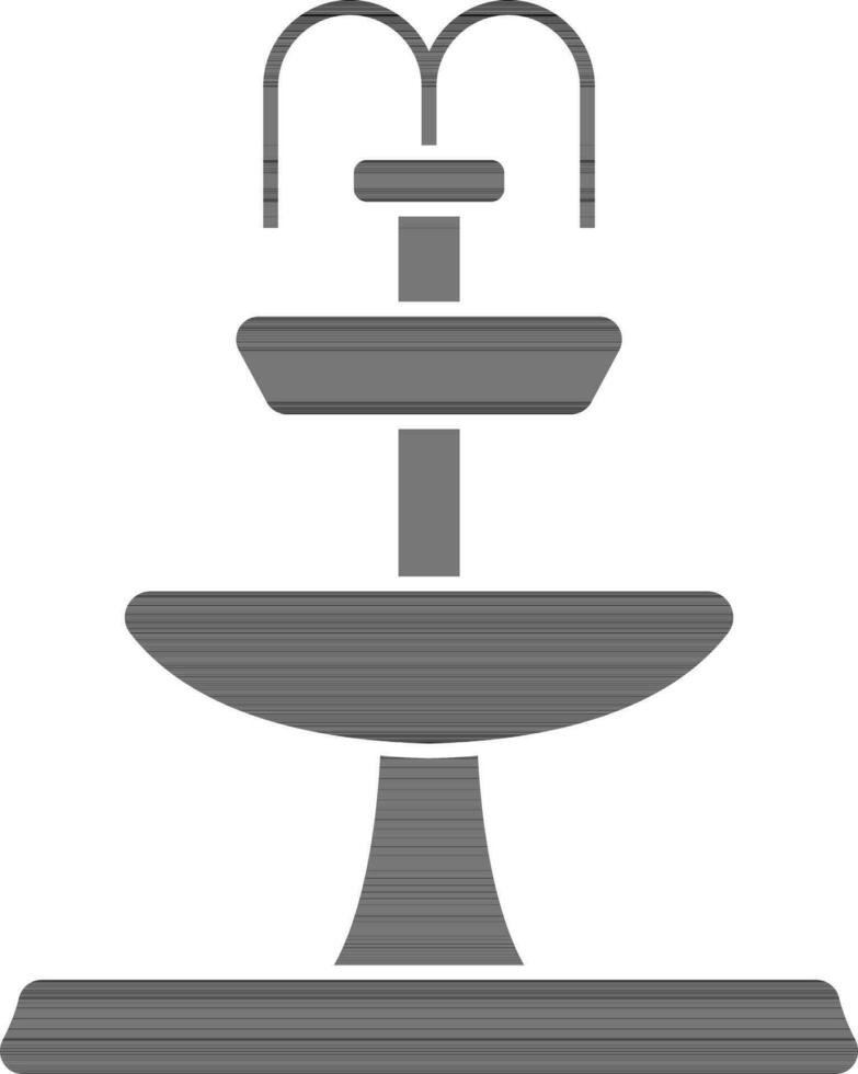 Two Tier Fountain Icon In Black Color. vector