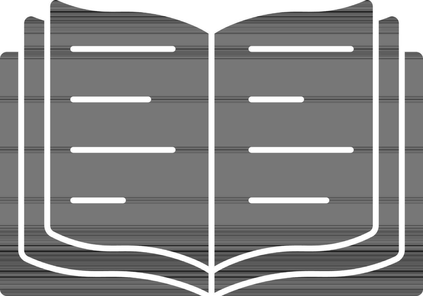 Open Book Glyph Icon In Flat Style. vector