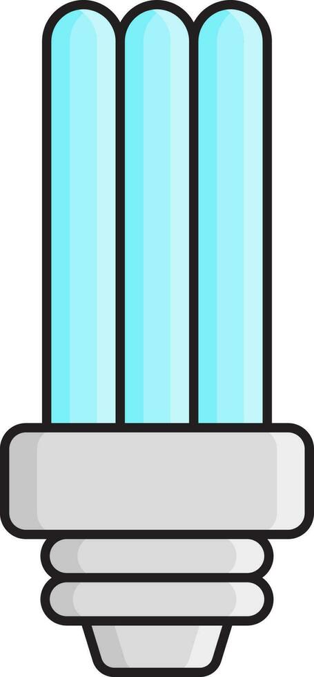 CFL Compact Fluorescent Light Icon In Cyan And Gray Color. vector