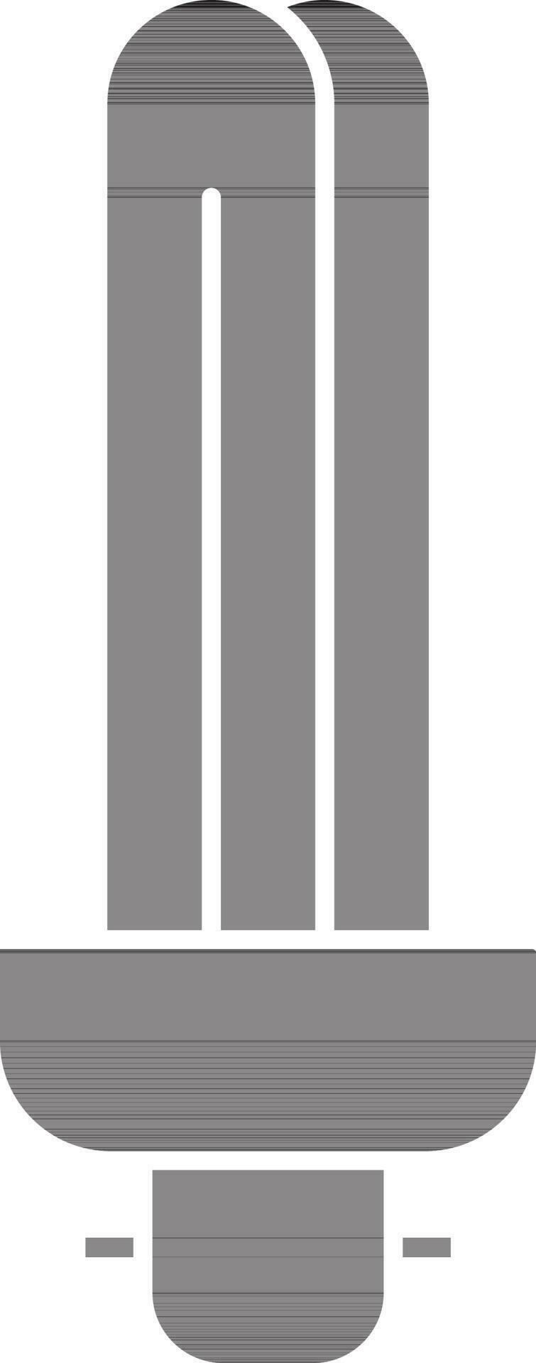 CFL Compact Fluorescent Light Bulb Icon In Black And White Color