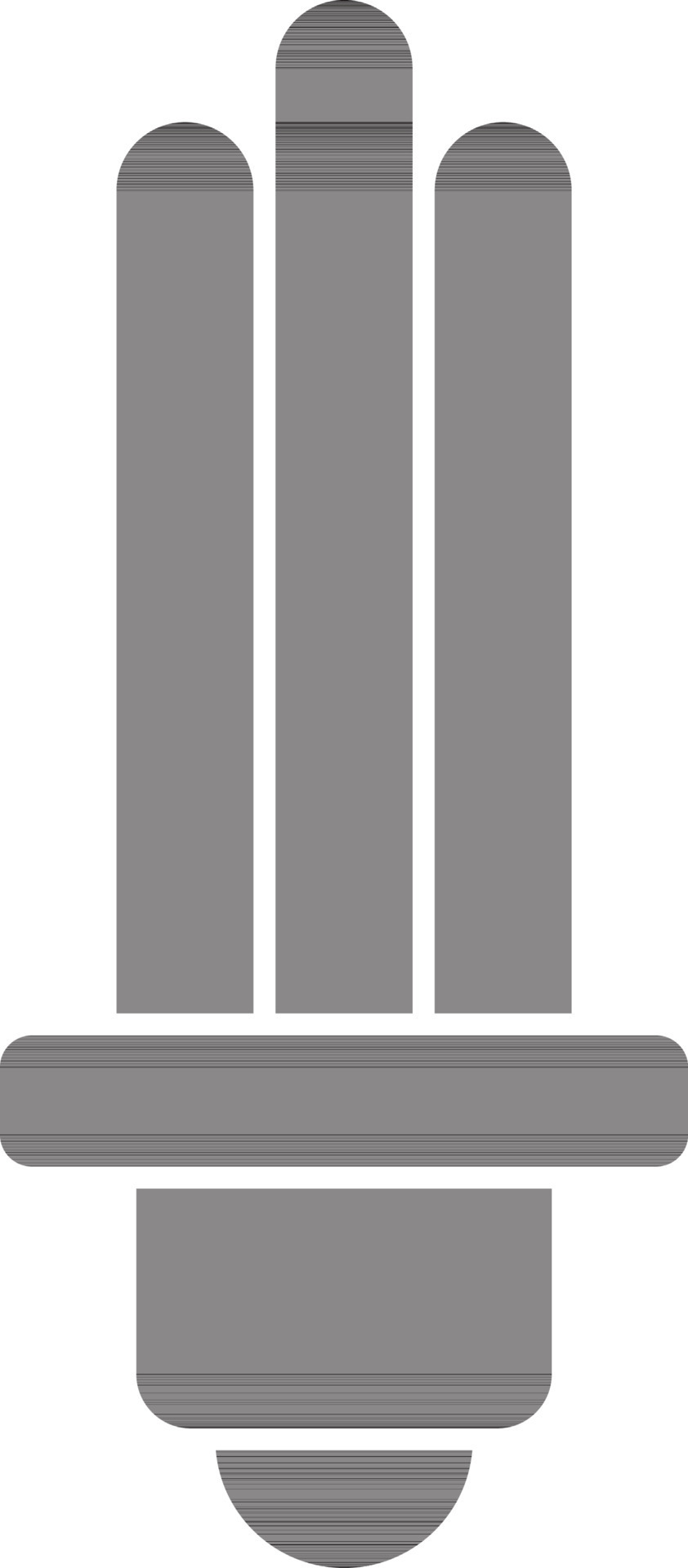 Black And White CFL Compact Fluorescent Light Bulb Icon. 24471906