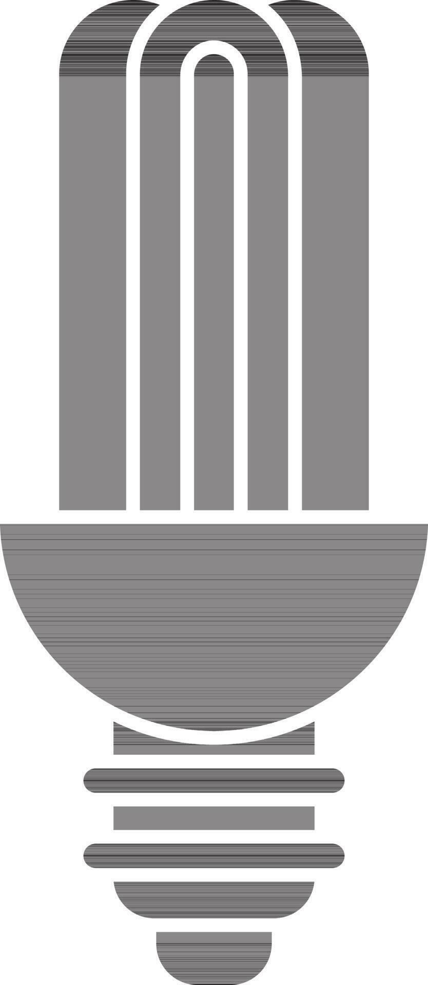 Spiral CFL Bulb Compact Fluorescent Light Icon In black and white Color