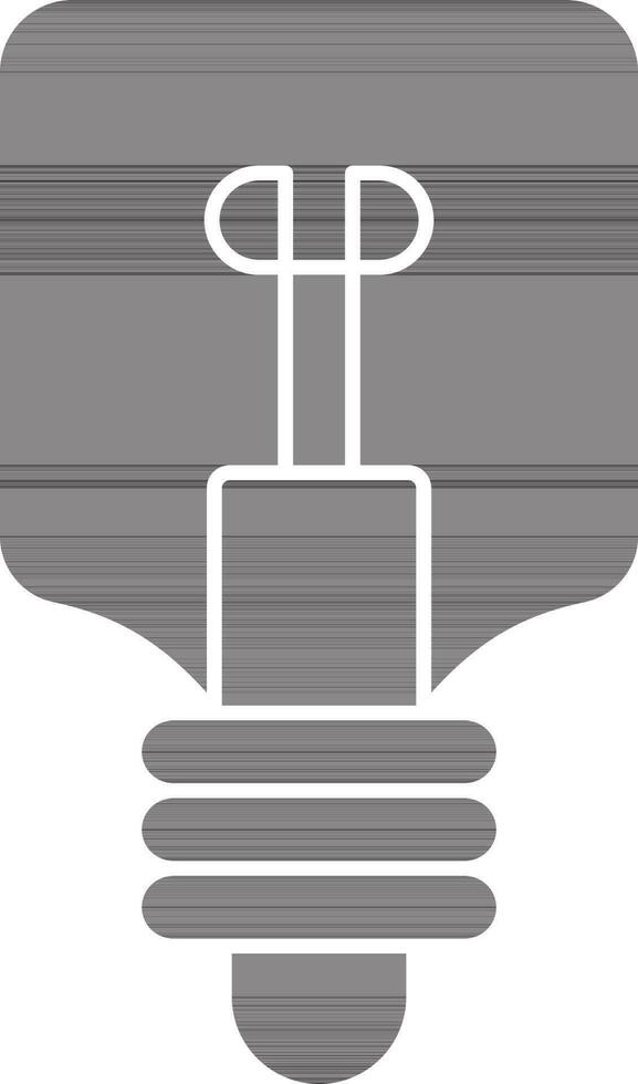 Illustration Of Light Bulb Icon In Black And White Color. vector