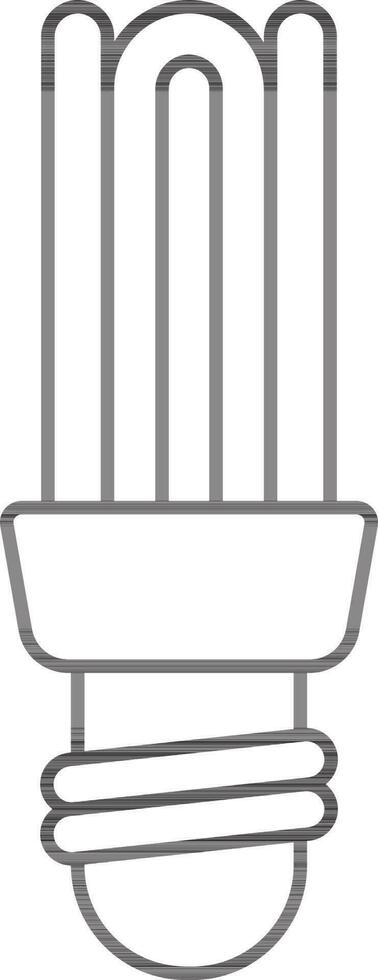 Black Outline CFLCompact Fluorescent Light Bulb Icon. vector